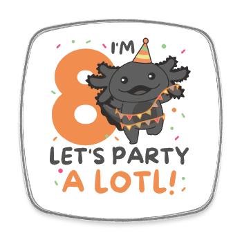 8th birthday axolotl eight years old sweet axolotls - Square fridge magnet - white - Front