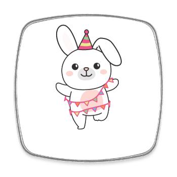 Lapin pour anniversaire un cadeau pour les enfants - Magnet carré - blanc - Devant