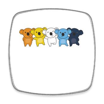 Aroace Flag Pride LGBTQ Mignon Koala - Magnet carré - blanc - Devant