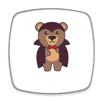 Bear Halloween Cute Devil Kids Vampire Costume - Square fridge magnet - white - Front