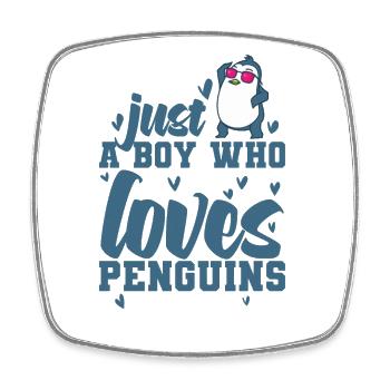 Juste un garçon qui aime Penguins Bird - Magnet carré - blanc - Devant