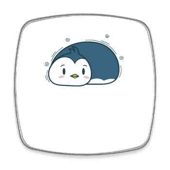 Un pingouin blottit un animal de l’Antarctique - Magnet carré - blanc - Devant