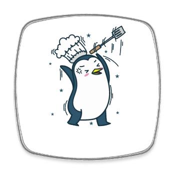Penguin is a chef Antarctic animal - Square fridge magnet - white - Front
