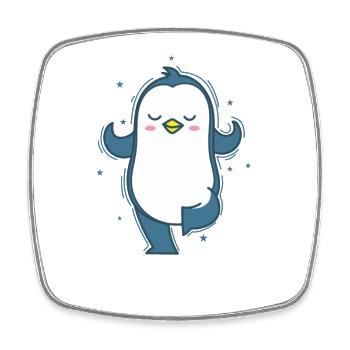 Penguin yoga ou méditation Antarctique - Magnet carré - blanc - Devant