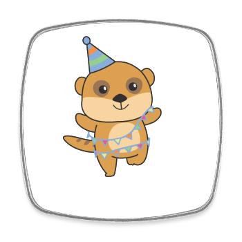 Suricates pour leur anniversaire un cadeau pour les enfants - Magnet carré - blanc - Devant