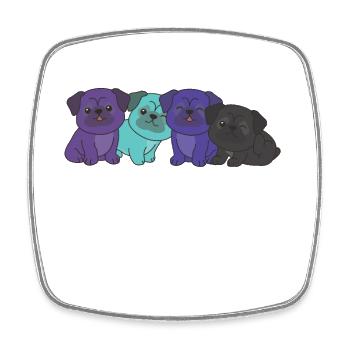 alexigender flag pug pride LGBTQ cute dogs - Square fridge magnet - white - Front