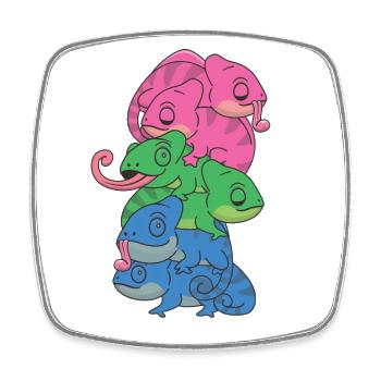 Polysexual Flag Pride LGBTQ Chameleon Bunch - Magnet carré - blanc - Devant