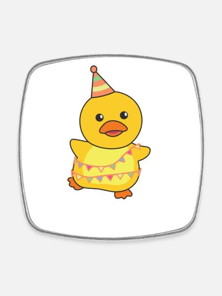 Duck for birthday for children a gift - Square fridge magnet - white