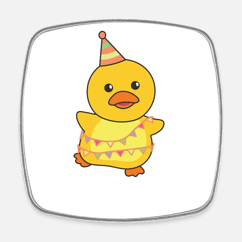 Duck for birthday for children a gift - Square fridge magnet - white
