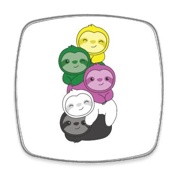 Ceterosexual Flag Pride LGBTQ Sloth Bunch - Square fridge magnet - white - Front