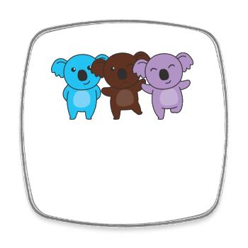 androsexual flag pride LGBTQ cute koala - Square fridge magnet - white - Front