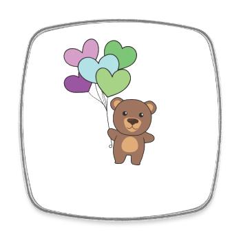 Toric Flagge Ballon Herzen Pride LGBTQ Bär - Viereckiger Kühlschrankmagnet - Weiß - Vorne