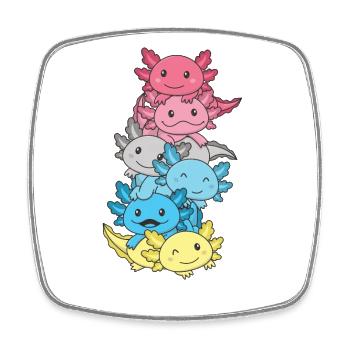 genderflux Flag Gay Pride LGBTQ Axolotl - Magnet carré - blanc - Devant