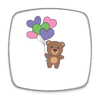 Trigender Flagge Ballon Herzen Pride LGBTQ Bär - Viereckiger Kühlschrankmagnet - Weiß - Vorne