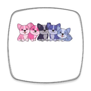 Omnisexual Flag Corgi Pride LGBTQ Cute Dogs - Square fridge magnet - white - Front