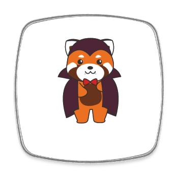 Rote Panda Halloween süßer Teufel Vampir Kostüm - Viereckiger Kühlschrankmagnet - Weiß - Vorne