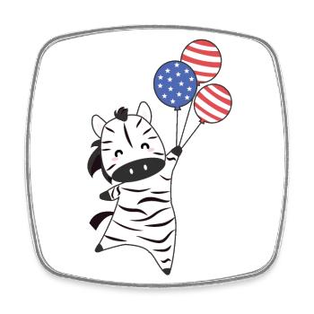 Zèbre vole ballons usa animaux mignons zèbres - Magnet carré - blanc - Devant