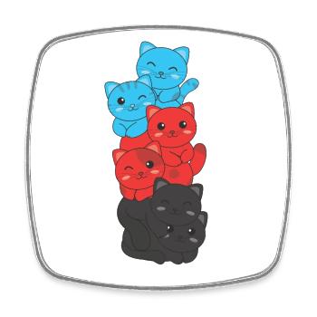 Polyamory Flag cat Pride LGBTQ süße Katze - Viereckiger Kühlschrankmagnet - Weiß - Vorne