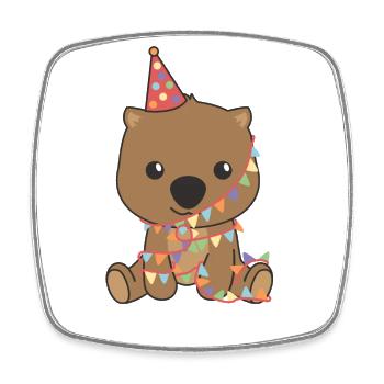 Wombat pour l’anniversaire des enfants un anniversaire - Magnet carré - blanc - Devant