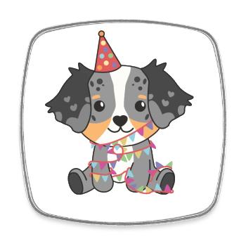 Berger australien pour un anniversaire pour les enfants - Magnet carré - blanc - Devant
