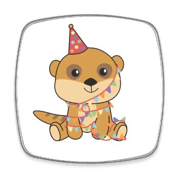 Suricates pour leur anniversaire un cadeau pour les enfants - Magnet carré - blanc - Devant