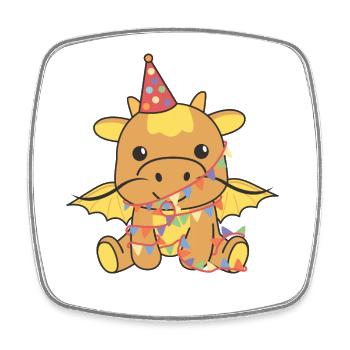 Dragon for a birthday for children a birthday - Square fridge magnet - white - Front
