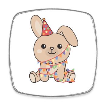 Lapin pour anniversaire un cadeau pour les enfants - Magnet carré - blanc - Devant