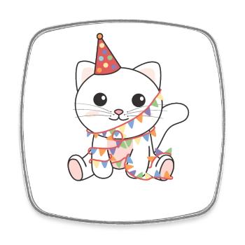 Cat for birthday for children a gift - Square fridge magnet - white - Front