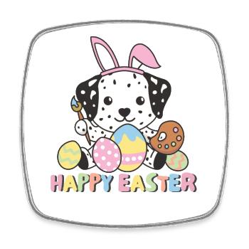 happy easter süßes Dalmatiner Ostern mit - Viereckiger Kühlschrankmagnet - Weiß - Vorne