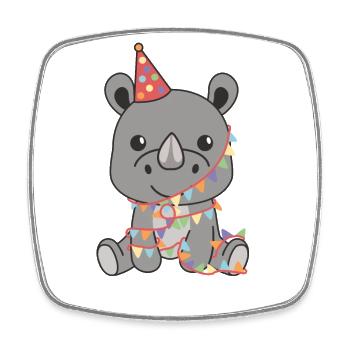 Rhinoceros for birthday for children a gift - Square fridge magnet - white - Front