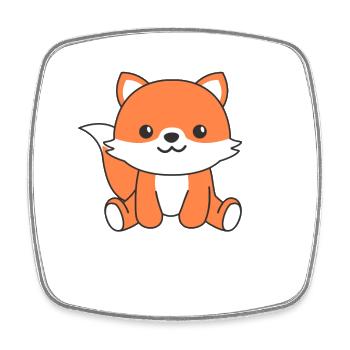 fox cute animals for kids manga foxes - Square fridge magnet - white - Front