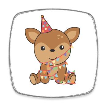 Cerf pour un anniversaire pour les enfants un anniversaire - Magnet carré - blanc - Devant
