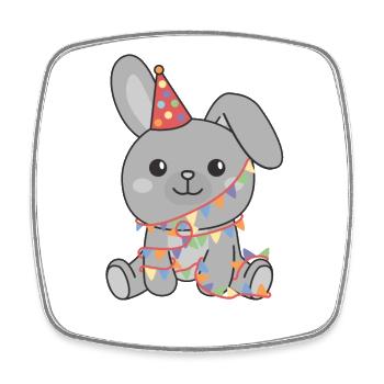 Lapin pour anniversaire un cadeau pour les enfants - Magnet carré - blanc - Devant