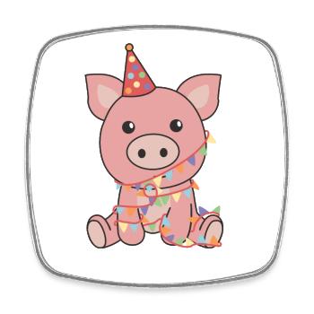 Cochon pour un anniversaire pour les enfants un cadeau - Magnet carré - blanc - Devant