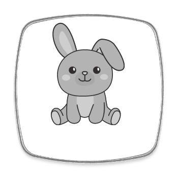 Lapin Lapin Animaux mignons Lapin de Pâques - Magnet carré - blanc - Devant
