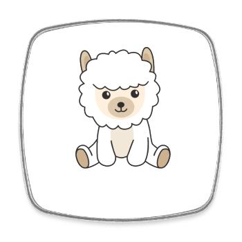Alpaga animaux mignons pour enfants Alpagas manga - Magnet carré - blanc - Devant