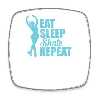 Eat Sleep Ice Skate Repeat Schlittschuhlaufen - Viereckiger Kühlschrankmagnet - Weiß - Vorne