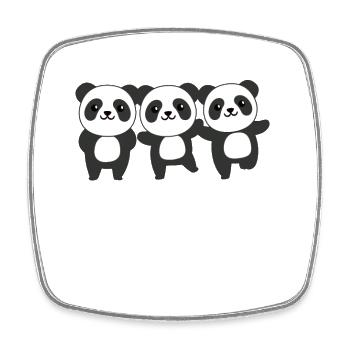 Panda süße Tiere für Kinder manga pandas - Viereckiger Kühlschrankmagnet - Weiß - Vorne