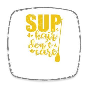 SUP Hair don't care Stand up Paddle Balance - Viereckiger Kühlschrankmagnet - Weiß - Vorne