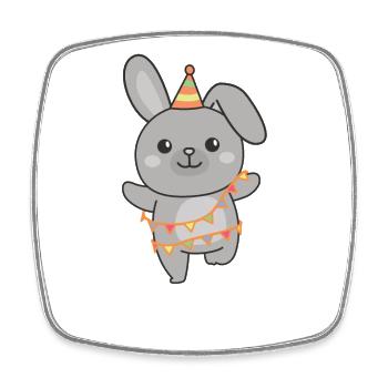 Lapin pour anniversaire un cadeau pour les enfants - Magnet carré - blanc - Devant