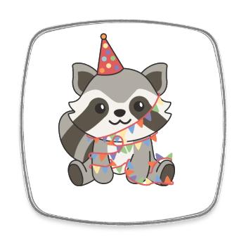 Raton laveur pour un anniversaire pour les enfants un anniversaire - Magnet carré - blanc - Devant