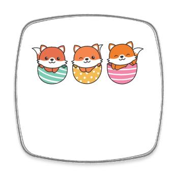 renards doux à Pâques avec œufs de Pâques renard - Magnet carré - blanc - Devant