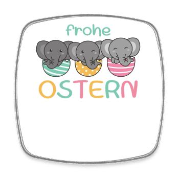süße Elefanten zu Ostern mit Ostereiern Elefant - Viereckiger Kühlschrankmagnet - Weiß - Vorne