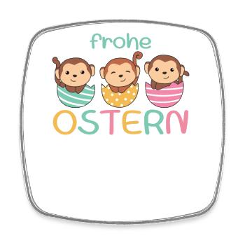 süße Affen zu Ostern mit Ostereiern Affe - Viereckiger Kühlschrankmagnet - Weiß - Vorne
