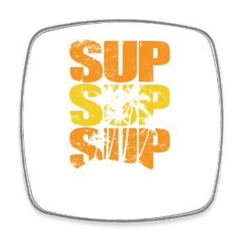 SUP mit Palmen Stand up Paddle Sport - Viereckiger Kühlschrankmagnet - Weiß - Vorne