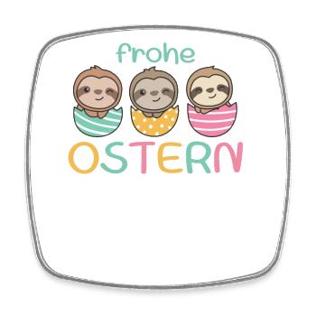 süße Faultiere zu Ostern mit Ostereiern Faultier - Viereckiger Kühlschrankmagnet - Weiß - Vorne