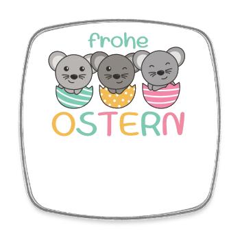 süße Mäuse zu Ostern mit Ostereiern Maus - Viereckiger Kühlschrankmagnet - Weiß - Vorne