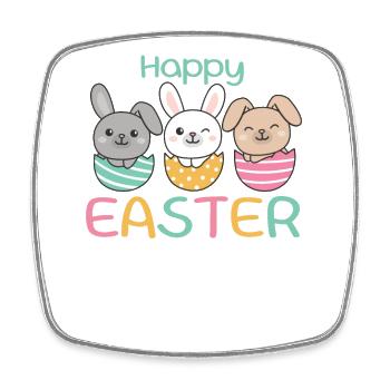 lapins mignons pour Pâques avec lapin aux œufs de Pâques - Magnet carré - blanc - Devant