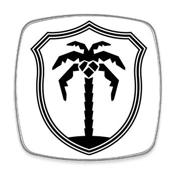 Armoiries du symbole de Palm Island - Magnet carré - blanc - Devant