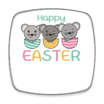 souris mignonnes à Pâques avec des œufs de Pâques souris - Magnet carré - blanc - Devant
